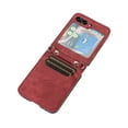 thumbnail image 4 of Dteck Crossbody Lanyard Case for Samsung Galaxy Z Flip 5 5G, Galaxy Z Flip 5 Wallet Case with Card Holder, Shockproof Premium PU Leather Wrist Strap Flip Protective Phone Case Cover, Red, 4 of 10