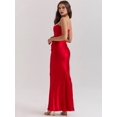 thumbnail image 4 of Women'S Bodycon Dress with A Cinched Waist Strapless Design Off-the-Shoulder Style with Boning Red XS, 4 of 9