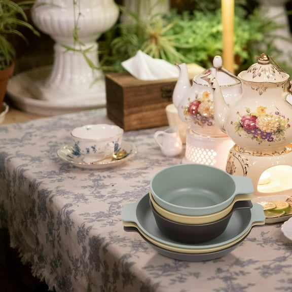 Masteelf 1 Set Plastic Plates And Bowls Sets Unbreakable Dishes Plastic Dinnerware Sets Reusable Plates And Bowls For Camping Rv Kitchen