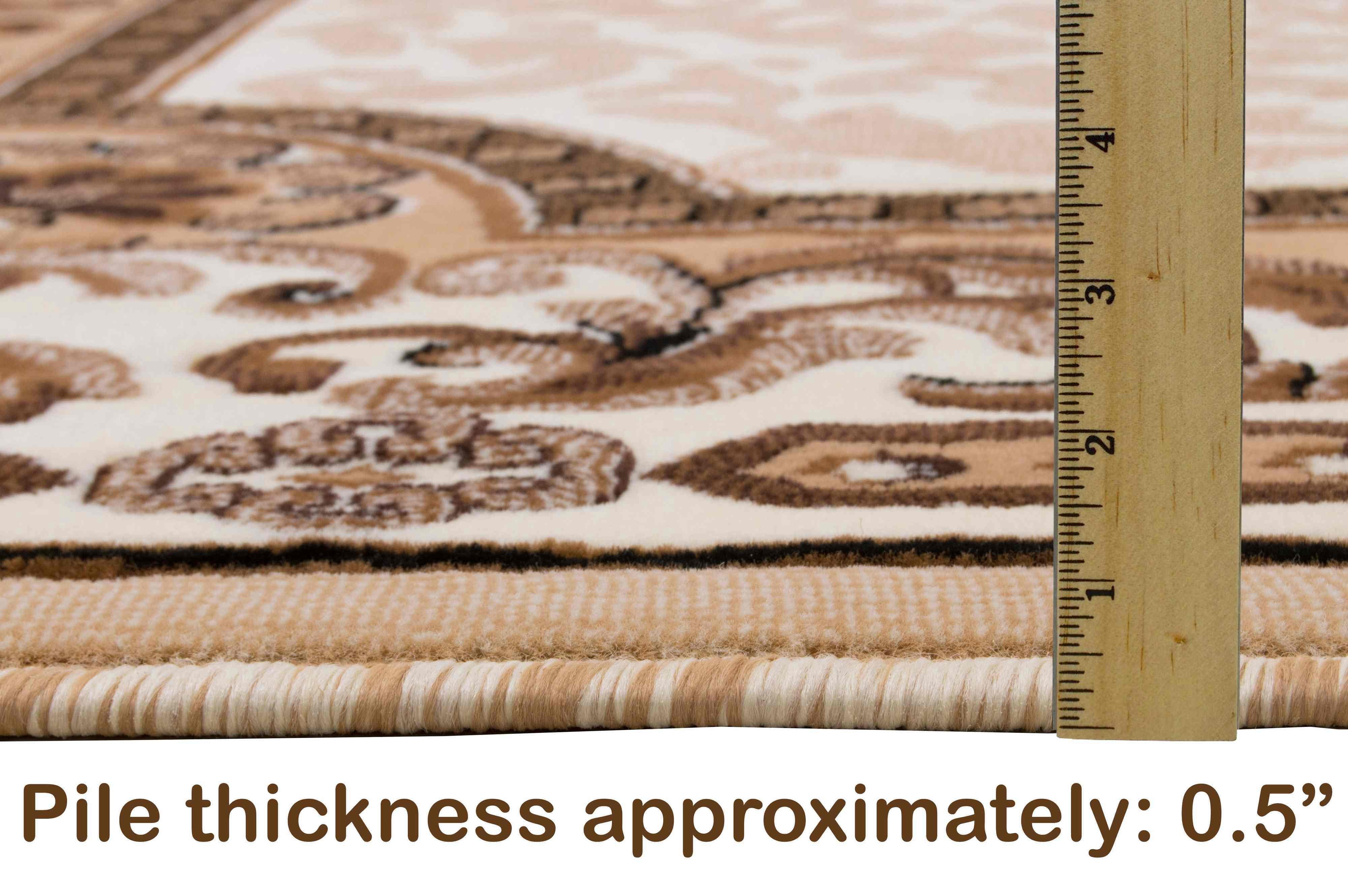 HR HANDCRAFT RUGS, Livingroom Rugs Bohemian Rugs, Shed Free Stain Resistant Easy Clean, Ivory and Multi, 2' x 7' Runner Rug