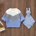 thumbnail image 2 of Okbabeha Toddler Baby Sweater Boy Girl Knit Fall Sweaters Pullover Block Color Crewneck Sweatshirt Warm Winter Clothes, 2 of 7
