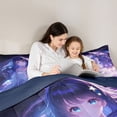 thumbnail image 4 of Feelyou Anime Girl Twin Bedding Sets 7pcs, Glitter Stars Galaxy Bedding Comforter Set, 4 of 8