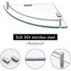 thumbnail image 3 of Glass Corner Shelf For Bathroom Corner Shower Shelf 2 Pack Tempered Glass Shelf With Rail Sus 304 Stainless Steel Wall Mounted Brushed Finish, 3 of 5