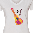 thumbnail image 4 of Inktastic Guitar Music Retro Musician Women's V-Neck T-Shirt, 4 of 5