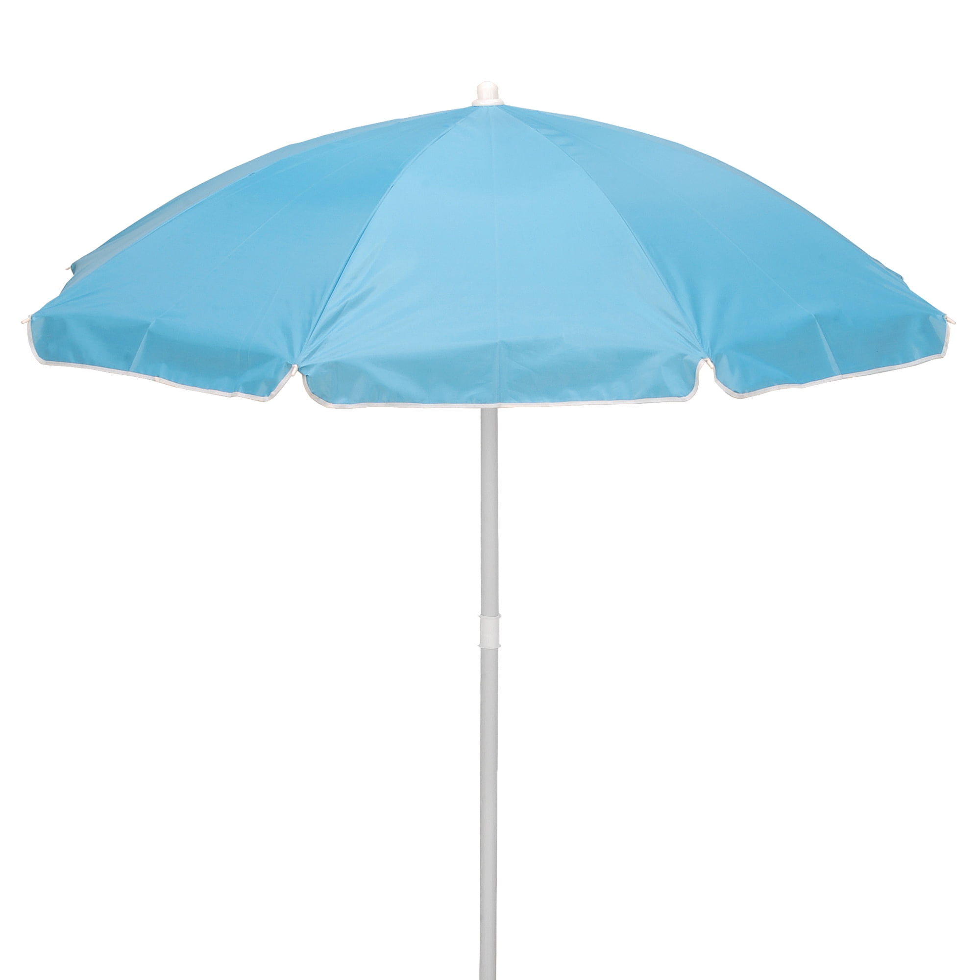 5' Solid Blue and Silver Beach Umbrella