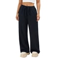 thumbnail image 2 of Xdegoge High Waisted Sweatpants for Women Wide Leg Drawstring Elastic Waist Pants with Pockets Casual Baggy Athletic Yoga Workout Everyday Wear Joggers, 2 of 7