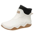 thumbnail image 2 of KANG Fashion Women's Fashion Color Block Couple Short Rain Boots, Plush Lined Waterproof Non- Rubber Rain Boots for Outdoor White 40, 2 of 3