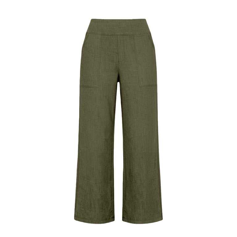 Effortless Wide Leg High Withed Casual Pants for – Relaxed Fit High Rise Capri Cut Trousers for Everyday Wear Beach Pants for Juniors on Dress Pants for Women Business Casual Dress Pants