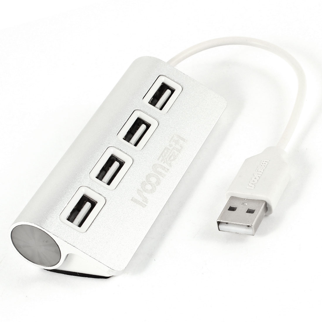 Desktop Laptop USB 2.0 4 Ports Mini Multi Hub Splitter Adapter Silver