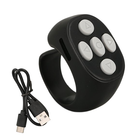 Remote Control Page Turner, Smart Ring Controller Easy Operation For Electronic Book For Tik Tok Black