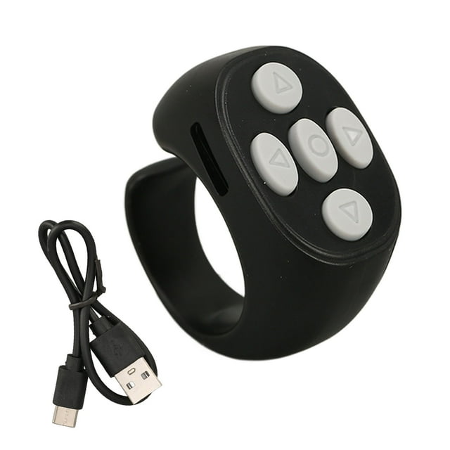 Remote Control Page Turner, Smart Ring Controller Easy Operation For Electronic Book For Tik Tok Black