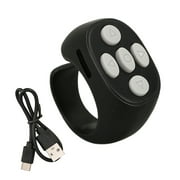 Smart Ring Controller Bluetooth 5.3 Wireless Remote Control Page Turner for Tik Tok Electronic Book Black