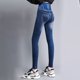 thumbnail image 5 of Leggings de mujer con forro polar y cintura alta - 80 % algodón, imitación denim, pantalones ajustados para abrigarse y estar cómoda en invierno, 5 of 5