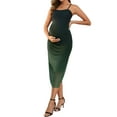 thumbnail image 2 of INSPIRE CHIC Women Mesh Maternity Dress Ruched Side Bodycon Spaghetti Strap Long Cami Pregnancy Dresses Wedding Cocktail Party 2025 Green XXL, 2 of 6