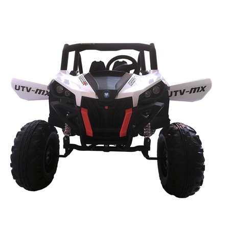 - KARMAS PRODUCT 12V Cool Kids Electric Off Road Vehicle Ride On Driving Toy Car with Two Seater Remote Control for Boys, White
