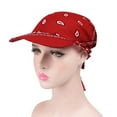thumbnail image 2 of Herrnalise Women India Muslim Retro Floral Cotton Towel Cap Turban Baseball Hat Wrap, 2 of 2