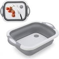thumbnail image 1 of Planche à Découper 3-en-1 Évier Pliable Bol Pliable Panier de Rangement Panier de Camping Portable Planche de Cuisine Égouttoir Bol Évier Multifonction en VR Cuisine, 1 of 4