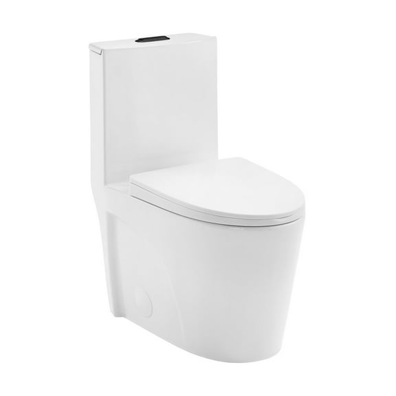St. Tropez One Piece Elongated Toilet Dual Vortexâ„¢ Flush, Black Hardware