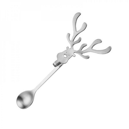 

Stainless Steel Spoon Christmas elk Spoon Coffee Spoon Christmas Gifts Kitchen Accessories Tableware Decoration