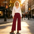 thumbnail image 5 of hoksml Pants for Women, High Waisted Wide Leg Dress Pants, Casual Work Trousers with Pockets, 5 of 9