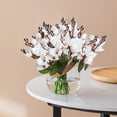 thumbnail image 5 of Spring Artificial Magnolia Silk Flower Branches, Spring Decorations for Home Realistic Faux Magnolia Blooms, Soft Silk Fabric Floral, Durable Home Tabletop Window Decor Accent, 17.3in, White, 5 of 7