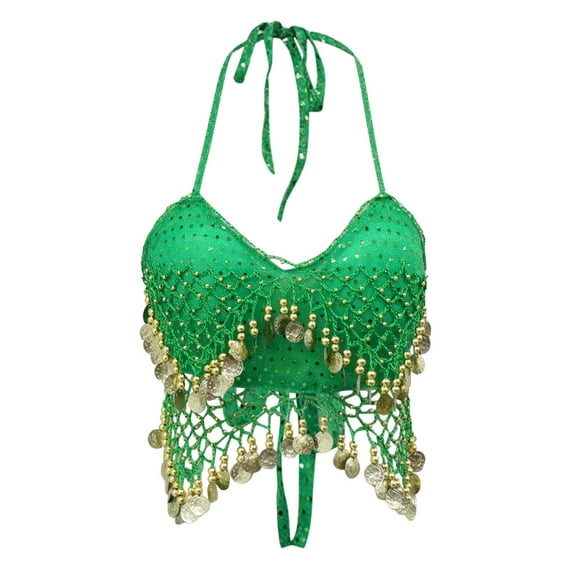 Lingerie for Women,Bras for Women,Casual Tunic Top Dance Suit Bra Festival Dance Sling Sequined Chest Wrap (chest Pad Is Not Detachable)