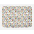 thumbnail image 1 of Floral Bath Mat, Spring Theme with Circular Flower Petals Blossom Flora Curved Branches Growth Print, Non-Slip Plush Mat Bathroom Kitchen Laundry Room Decor, 29.5 X 17.5 Inches, Multicolor, Ambesonne, 1 of 2