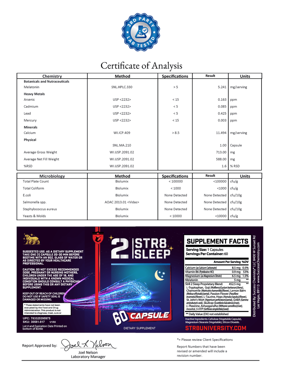 Success Chemistry Str82sleep Sleep Support Supplement with Herbal Blend - General Health & Wellness Support for Adults - 60 Count