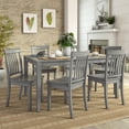 thumbnail image 2 of Lexington Large Wood Dining Set with 6 Mission Back Chairs, Antique Grey, 2 of 6