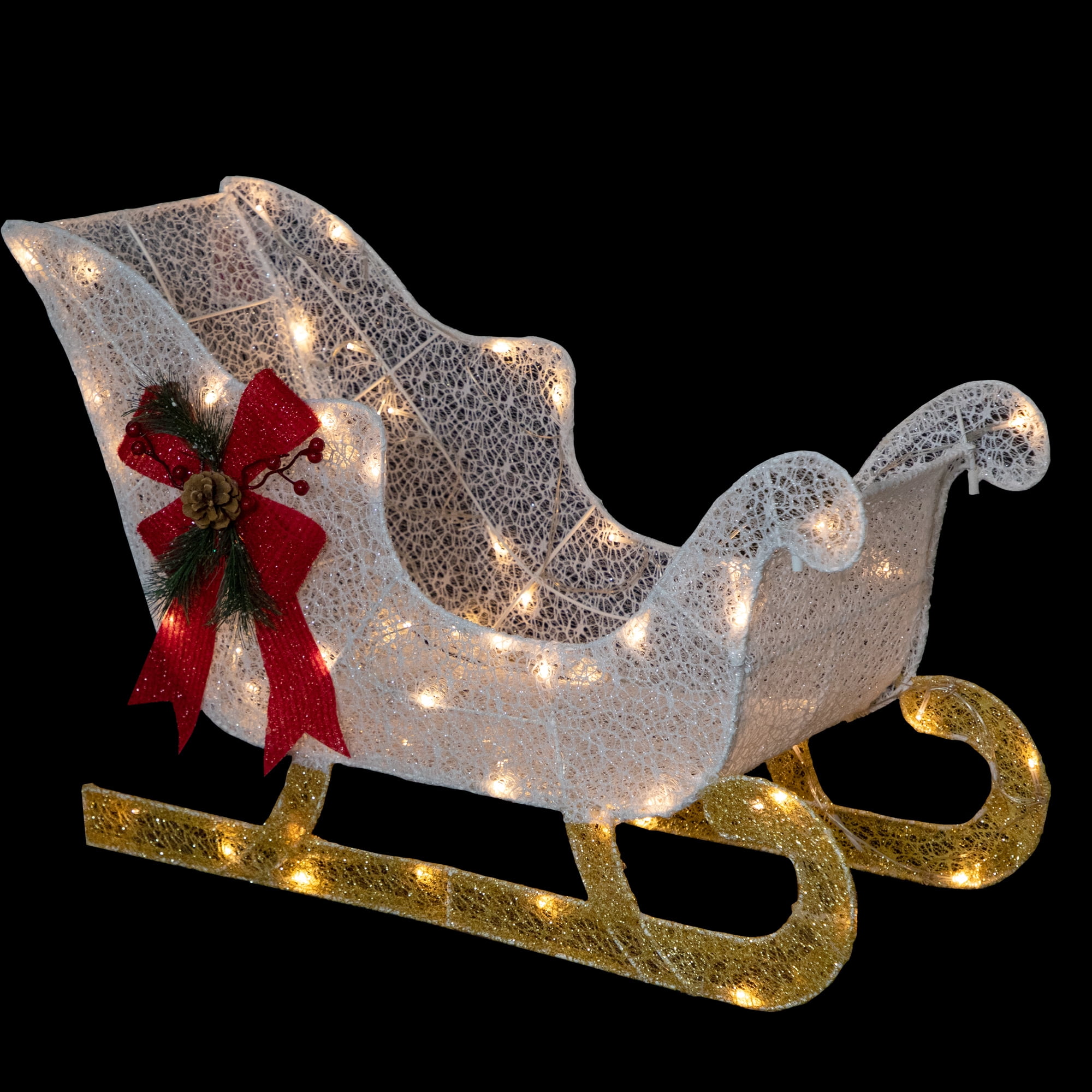 Outdoor Christmas Glittery LED Decoration Lighted Sleigh Northlight 30.25\