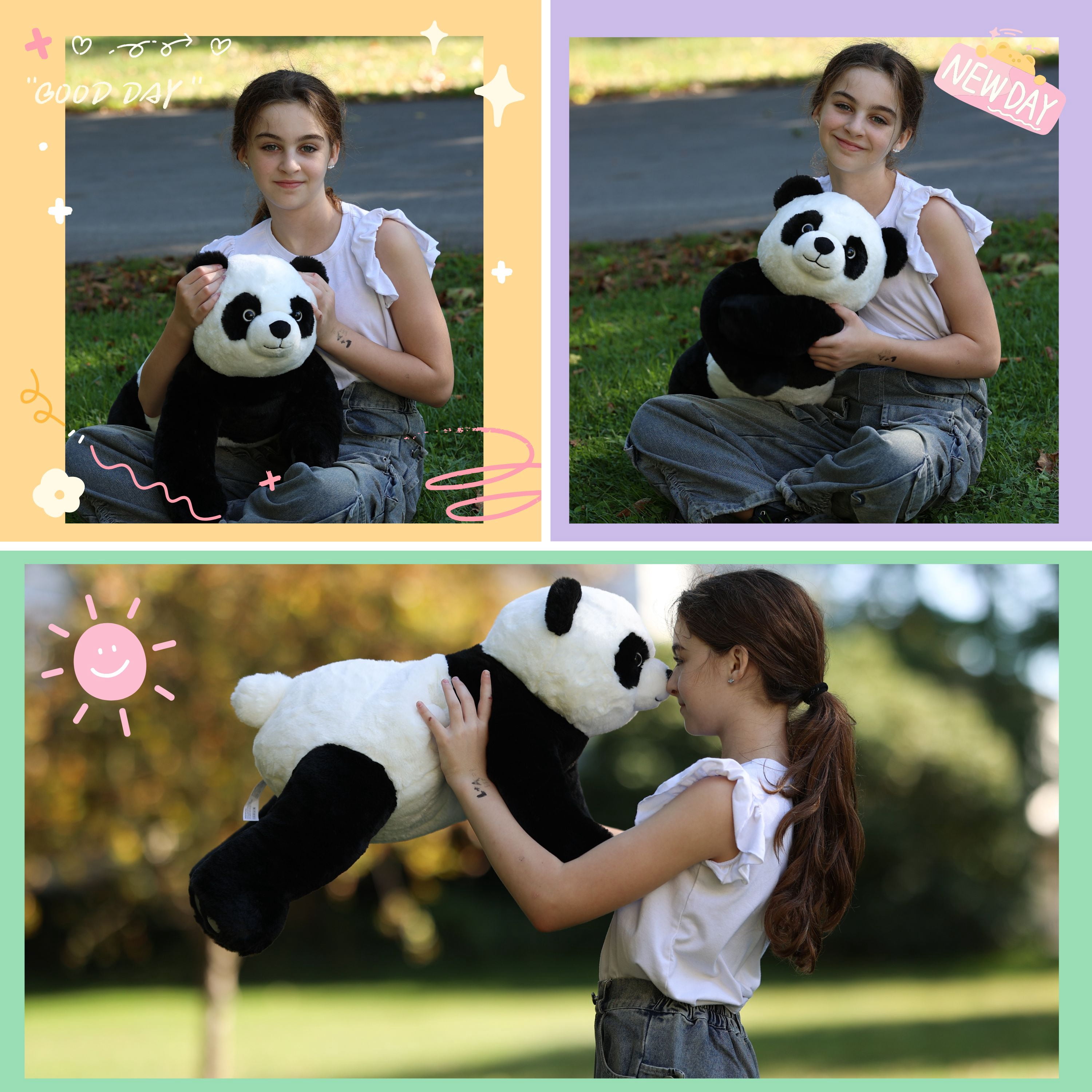 Muiteiur Panda Plush Toy 31.5" Weighted Panda Stuffed Animal