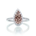 thumbnail image 1 of 1.5 Carat Classic Pear Cut Morganite With Diamond Celebrity Engagement Ring on 10k White Gold, 1 of 1