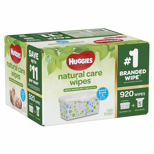 Huggies Natural Care Unscented Baby Wipes Refill Pack, 920