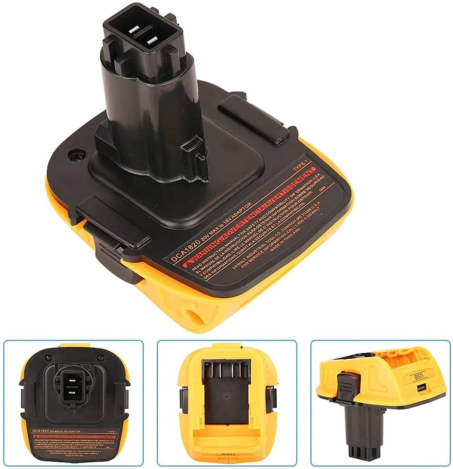 2X DCA1820 20V Max to 18V Adapter Converter for Dewalt 20 Volt Li-ion Battery
