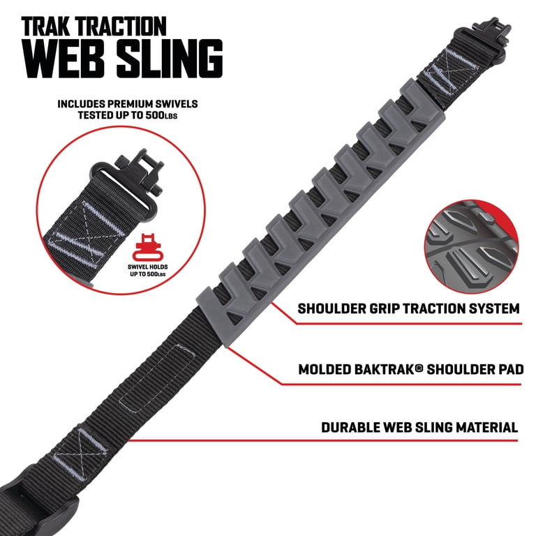 Allen Company BakTrak Big Game Rifle Sling - Grey/Black, Non-Slip, One-Hand Adjustable, 1" Webbing 1 thumbnail image