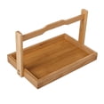 thumbnail image 1 of Cesta de comida, bandeja de madera para servir, cesta Rectangular para comida, aperitivos, pan, contenedor de almacenamiento con asa para restaurante, M, 1 of 9