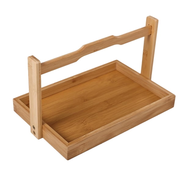 Plato de cesta de frutas, bandeja de madera para servir con asa, contenedor de almacenamiento decorativo con asa, plato para servir para mesa de M