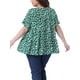 thumbnail image 3 of Blusa de peplum con volantes de cuello redondo para mujer de tallas grandes Agnes Orinda 1X blanca y verde, 3 of 6