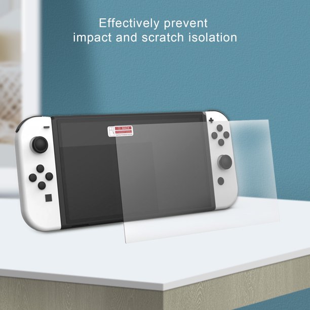 Gwong Electrónica Película templada de 2 piezas Anti-Scratch Polvo a prueba de polvo Clear Game Console Protector de pantalla ultrafino para el interruptor Oled