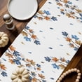 thumbnail image 6 of Fall Table Runner Thanksgiving Autumn Maple Leaf Table Runners Floral Orange Blue Pumpkin Cotton Linen Dresser Scarf Kitchen Dining Table Decor for Fall Holiday Party Decor 13x72 Inch, 6 of 9