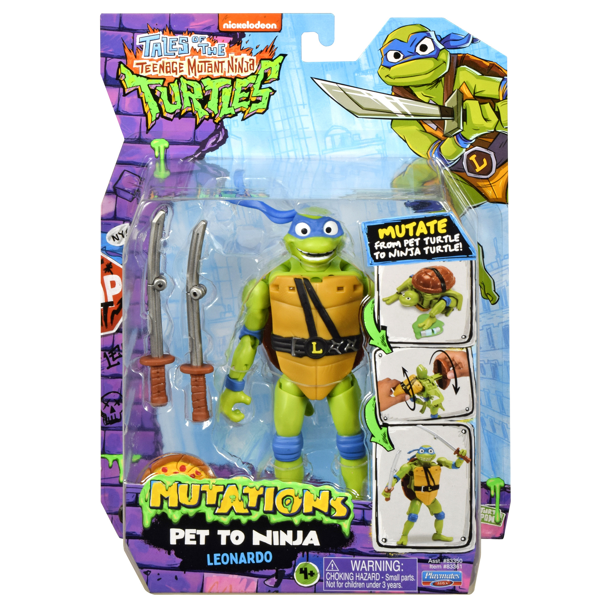 Tales of Teenage Mutant Ninja Turtles: Mutations Deluxe 5.5” Leonardo Pet to Ninja Figure by Playmates Toys