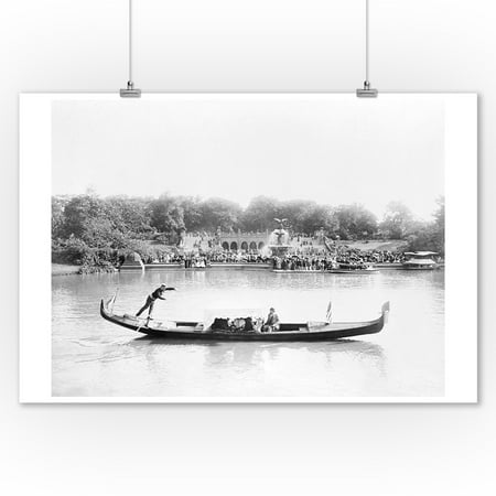 Gondola on the Lake in Central Park NYC Photo (9x12 Art Print, Wall Decor Travel
