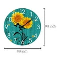 thumbnail image 5 of VOCOO 10" Sunflower Wood Wall Clocks Vintage Round Decorative Clock, Battery Operated Quartz Analog Silent Non-ticking Clock for Home, Office, School, 5 of 9