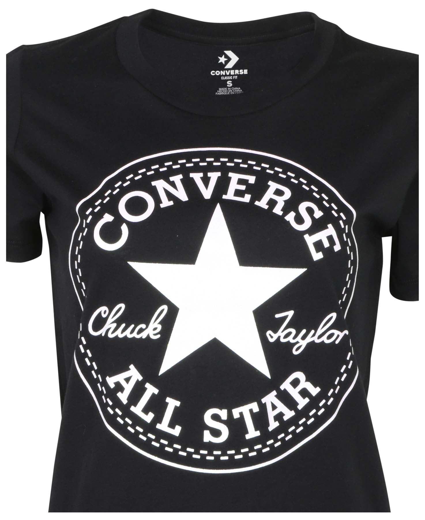 Converse Women\'s Glitter Patch Small) Taylor (Black, Chuck Core T-Shirt