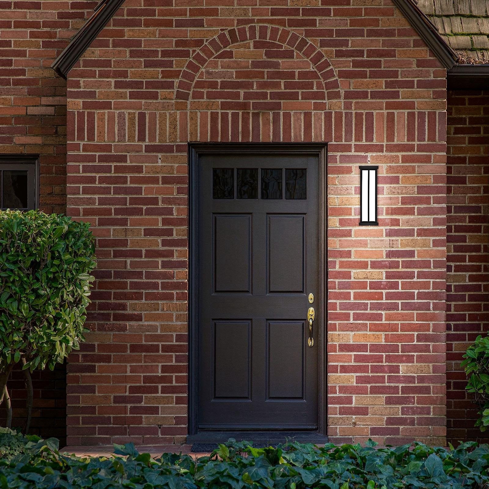 Luxrite LED Outdoor Wall Sconce, 16in Outdoor Wall Light, Black Aluminum, 3CCT 3000K 4000K 5000K, 15W, ETL Listed, IP65