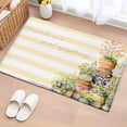 thumbnail image 3 of Pastoral Flower Pot Front Door Rugs 2x3 ft Warmth As A Quiet Symphony Yellow Striped Small Rug for Entryway Non Slip Washable Bathroom Door Mat Absorbent Floor Mat for Indoor Entrance, 3 of 9