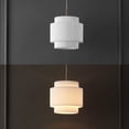 thumbnail image 5 of JONATHAN Y Boden 14.5" 1-Light Vintage Mid-Century Iron LED Pendant with Pleated Shade, Brass Gold/White, 5 of 8