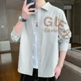 thumbnail image 4 of Camisas masculinas con estampado gráfico estampado blanco camisa de hombre manga larga casual mangas normales xxl trendyol tops moda hombre 2024, 4 of 5