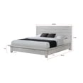 thumbnail image 3 of Contemporary Style 1pc King Size Platform Bed White Finish Solid Wood Bedroom Furniture, 3 of 5