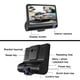 thumbnail image 5 of Grabadora de conducción DVR para coche Full HD 1080P, 3 lentes, 170 grados, visión trasera, cámara de vigilancia para estacionamiento, detección automática de movimiento, 5 of 7